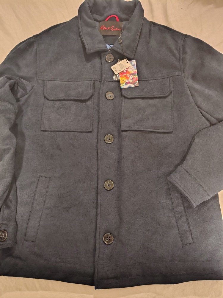 Robert Graham Jacket Men's Medium Vegan Suede Field Insulated