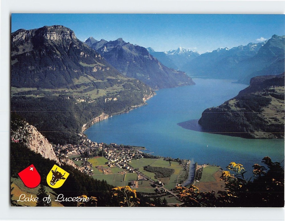 Postcard Aerial View Lake Lucerne Switzerland
