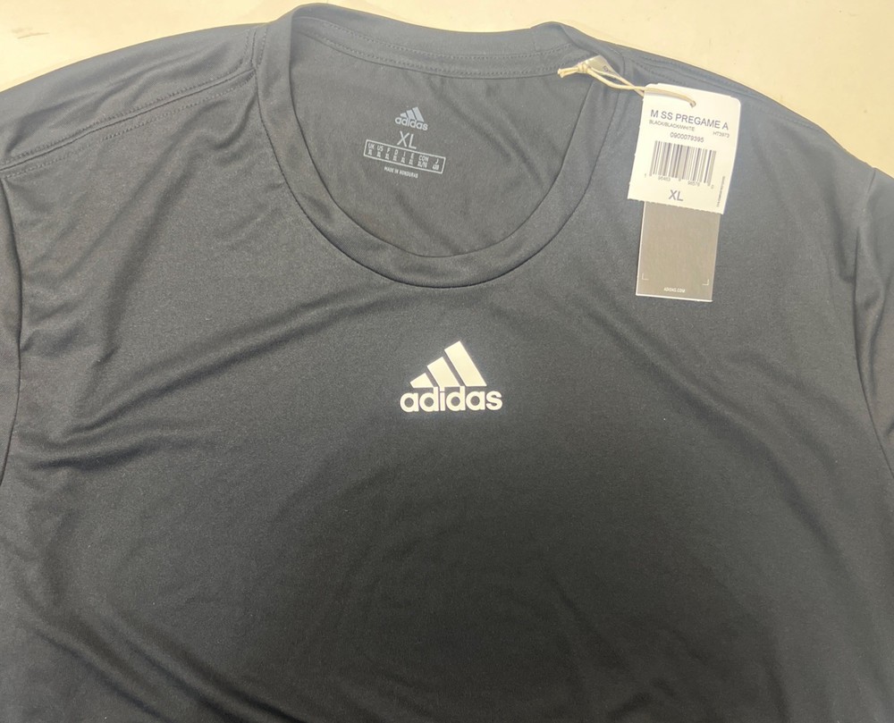Adidas Short Sleeve Pregame Shirt Men's Large Black Tee HT3973 Tshirt Aeroready