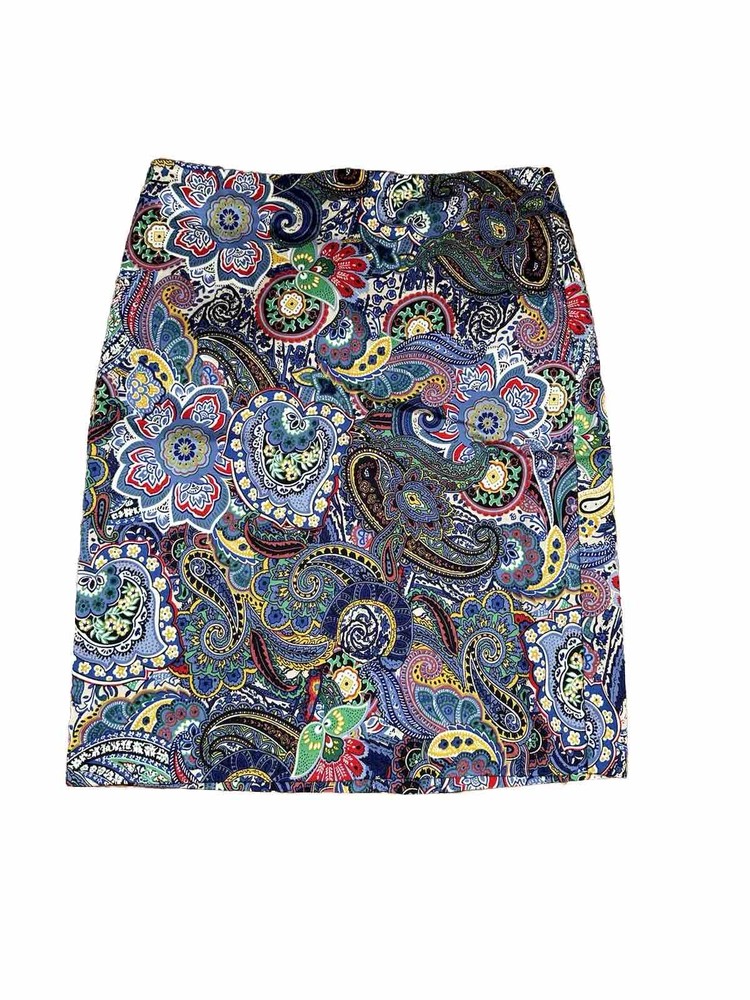Talbots Paisley Floral Canvas A-Line Skirt. Size 10. Length 23