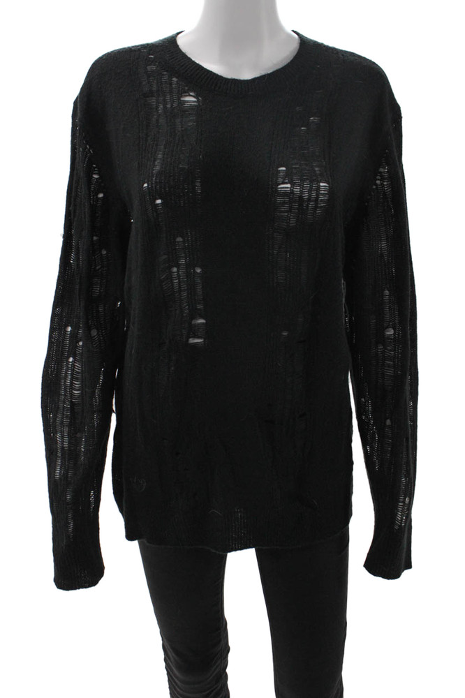 Adidas Unisex Grunge Pullover Sweater Black Crew Neck Long Sleeve Size MFree Shipping in US $100+ Orders | $6.95 Orders Below