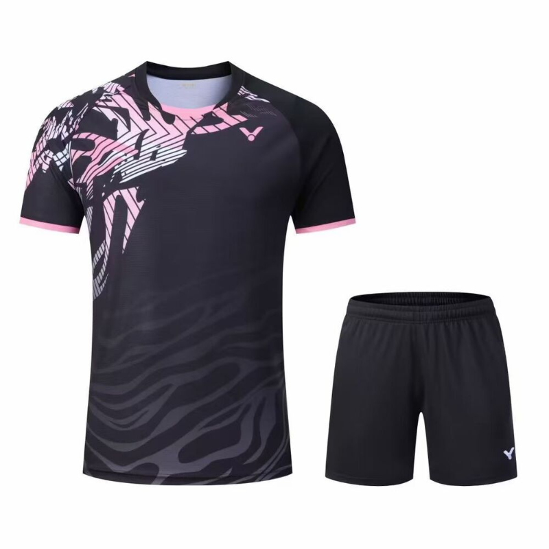 New men's sportswear outdoor top tennis clothing badminton set T-shirt shorts