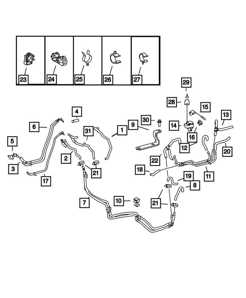 Genuine Mopar Heater Supply Hose 68012728AA