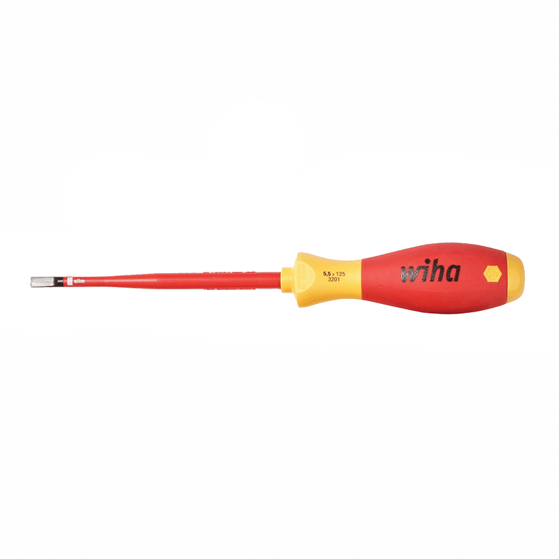 Wiha 32046 3.5mm x 100mm Insulated Slimline Slotted Screwdriver for Precision Work