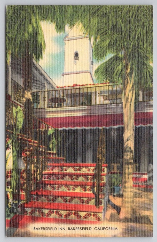 Bakersfield Inn CA Vintage Postcard US 99 Highway MWM Color-Litho Linen