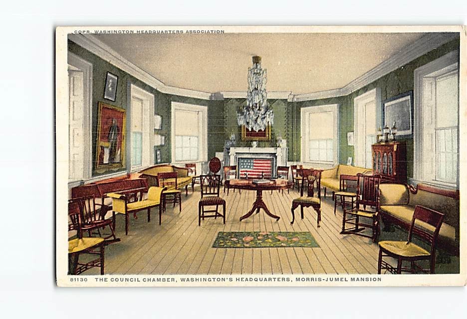 Postcard Council Chamber Washingtons Headquarters Morris Jumel Mansion NY USA