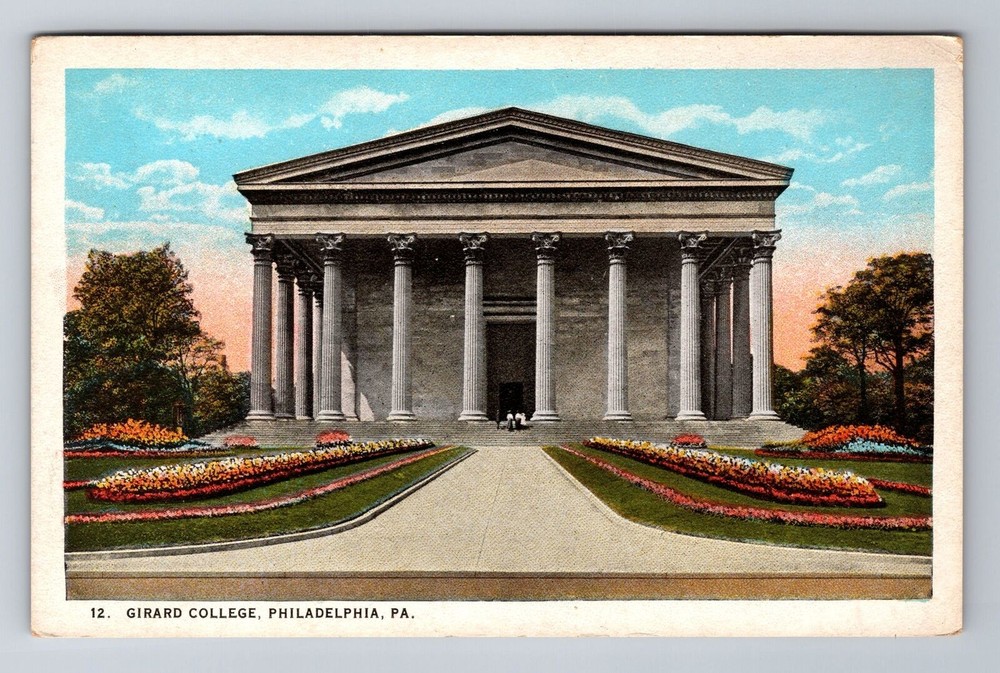 Philadelphia PA-Pennsylvania, Girard College, Antique Vintage Souvenir Postcard