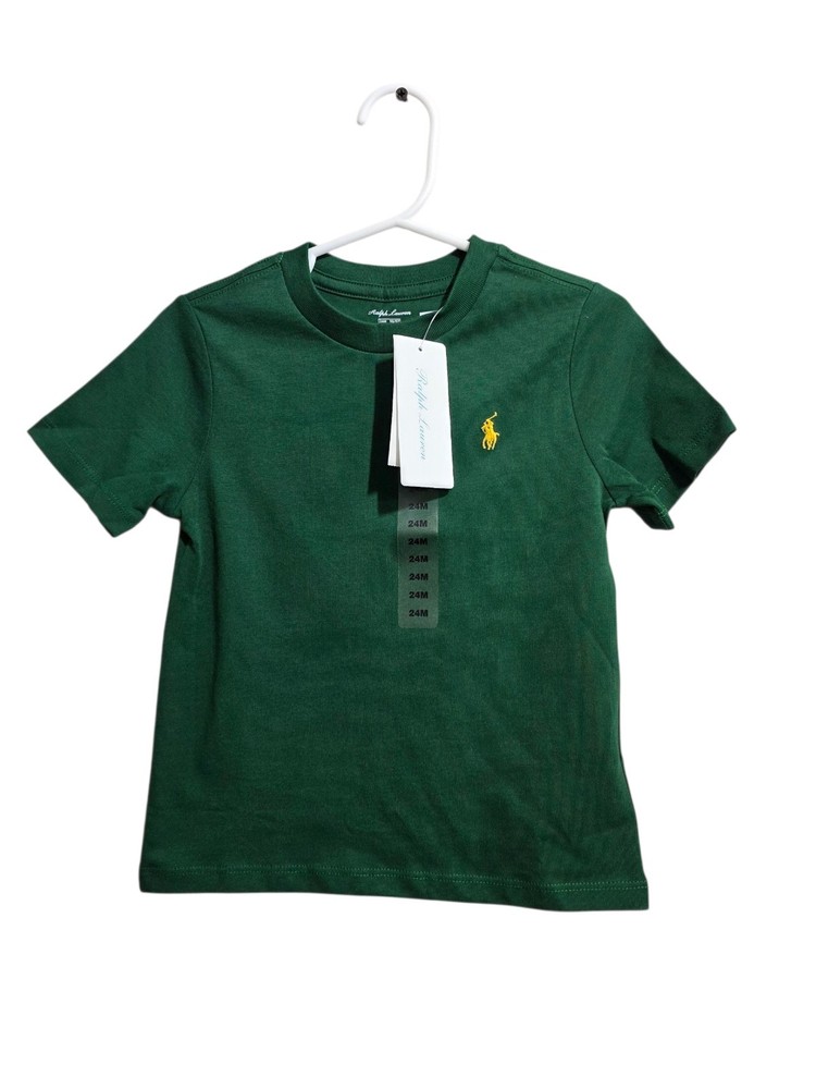 Ralph Lauren Green Crewneck Short Sleeve T-Shirt Baby Boy Size 24 M