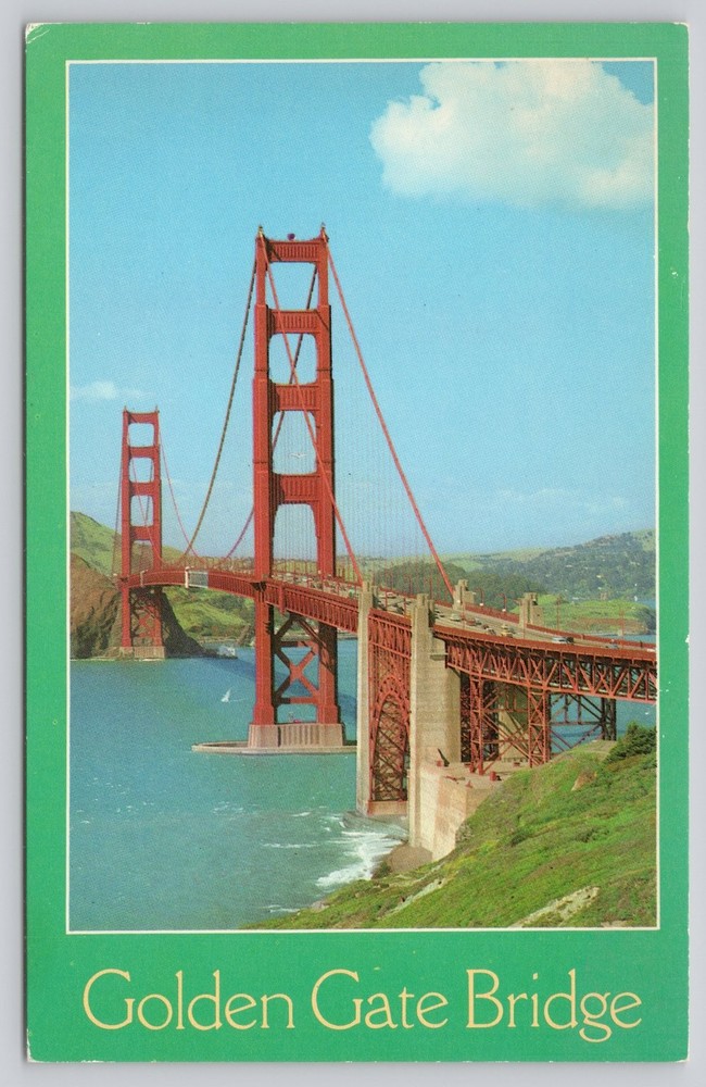 Vintage Photochrome Golden Gate Bridge San Francisco Postcard