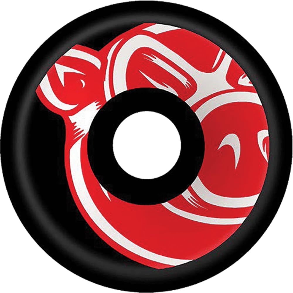 Pig Conical 54mm 95A Black/Red Skateboard Wheels (Set of 4)