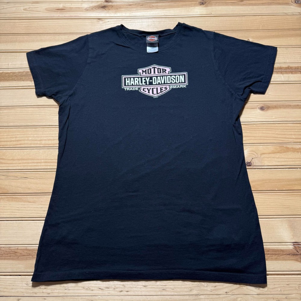 Harley-Davidson Pink Logo Pro Team Lawton Oklahoma Biker T-Shirt USA - Size 2X