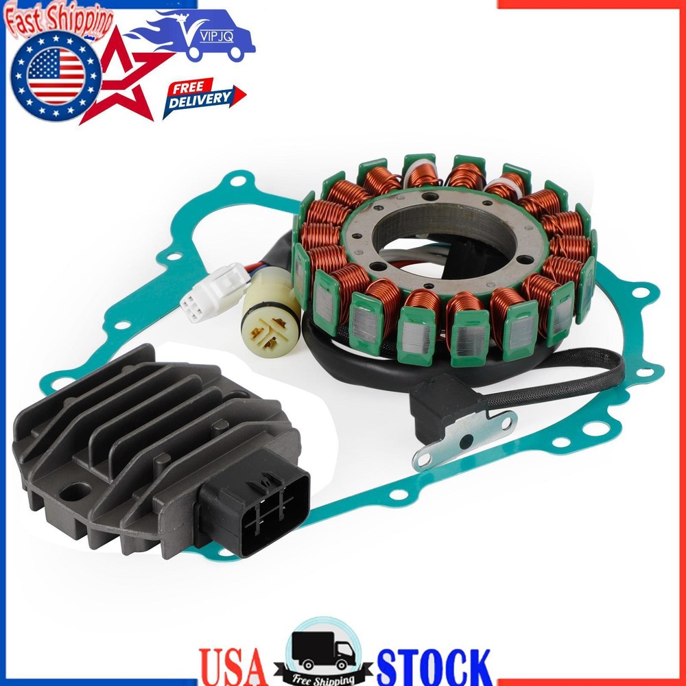 Magneto Stator, Voltage Rectifier, Gasket Kit for Yamaha YFM400 Kodiak 400 2000-2008