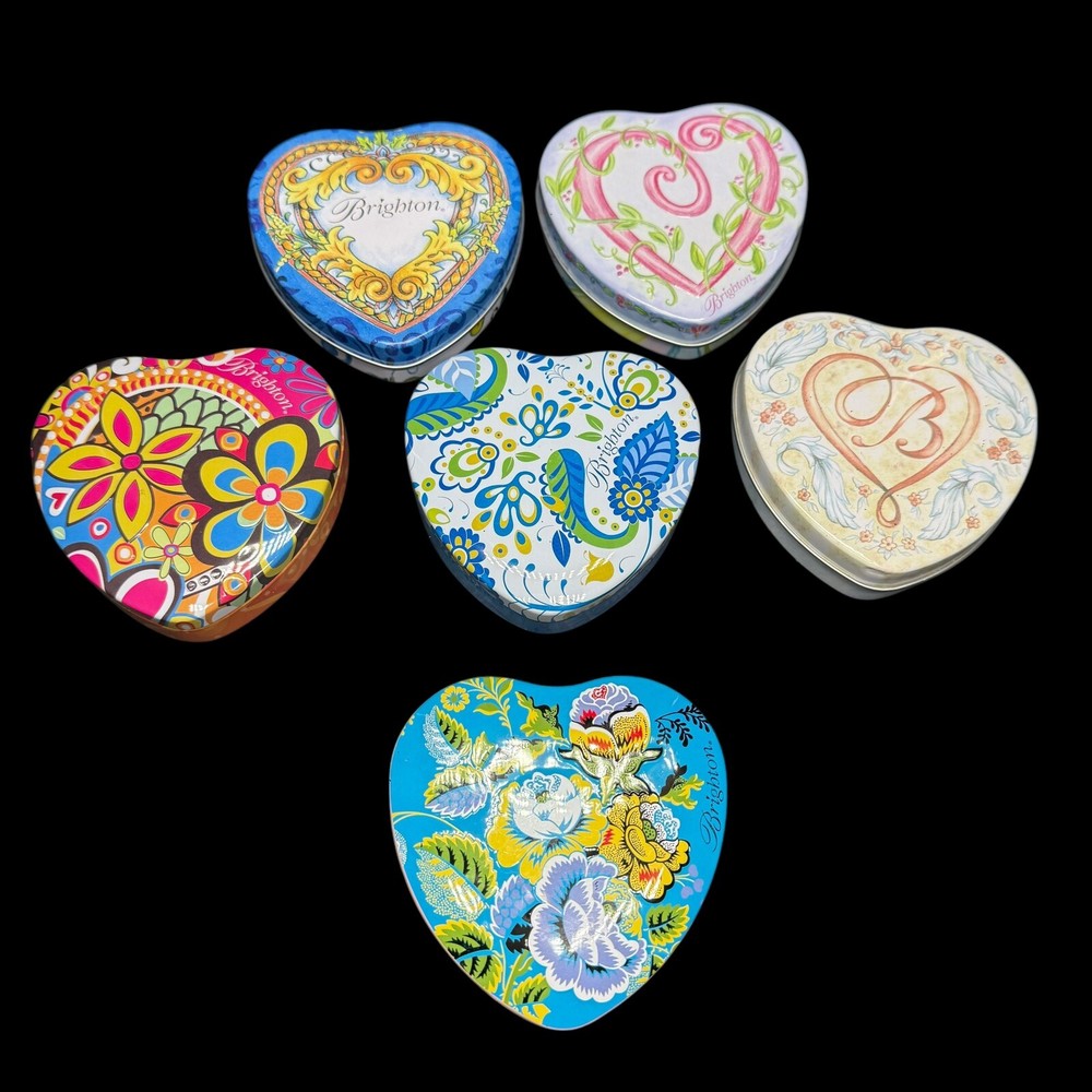 Lot of 6 Brighton Metal Tins 4