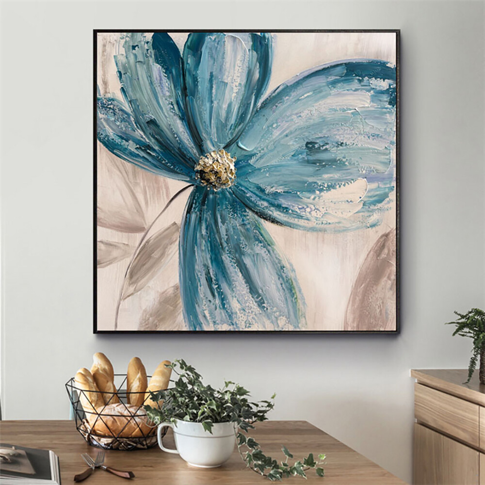 Modern White Flower Oil Painting On Canvas Handmade Living Room Home Decor Wall