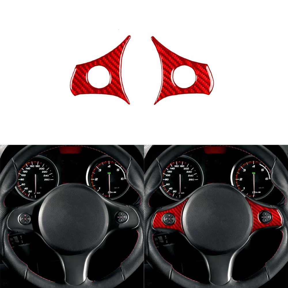 Red Carbon Fiber Interior Steering Wheel Button Cover For Alfa Romeo 159 2004-11
