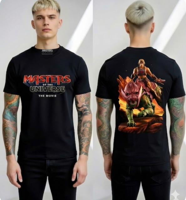 Masters of the Universe He-Man Movie T-Shirt Retro Black Tee Men Multi-Size