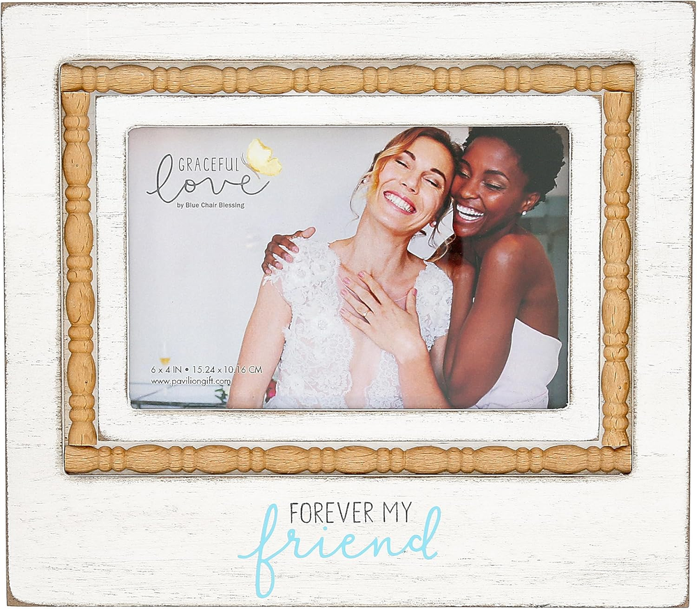 - Forever My Friend - MDF Wood Frame with Decorative Trim - Holds 6 X 4-Inch Hor