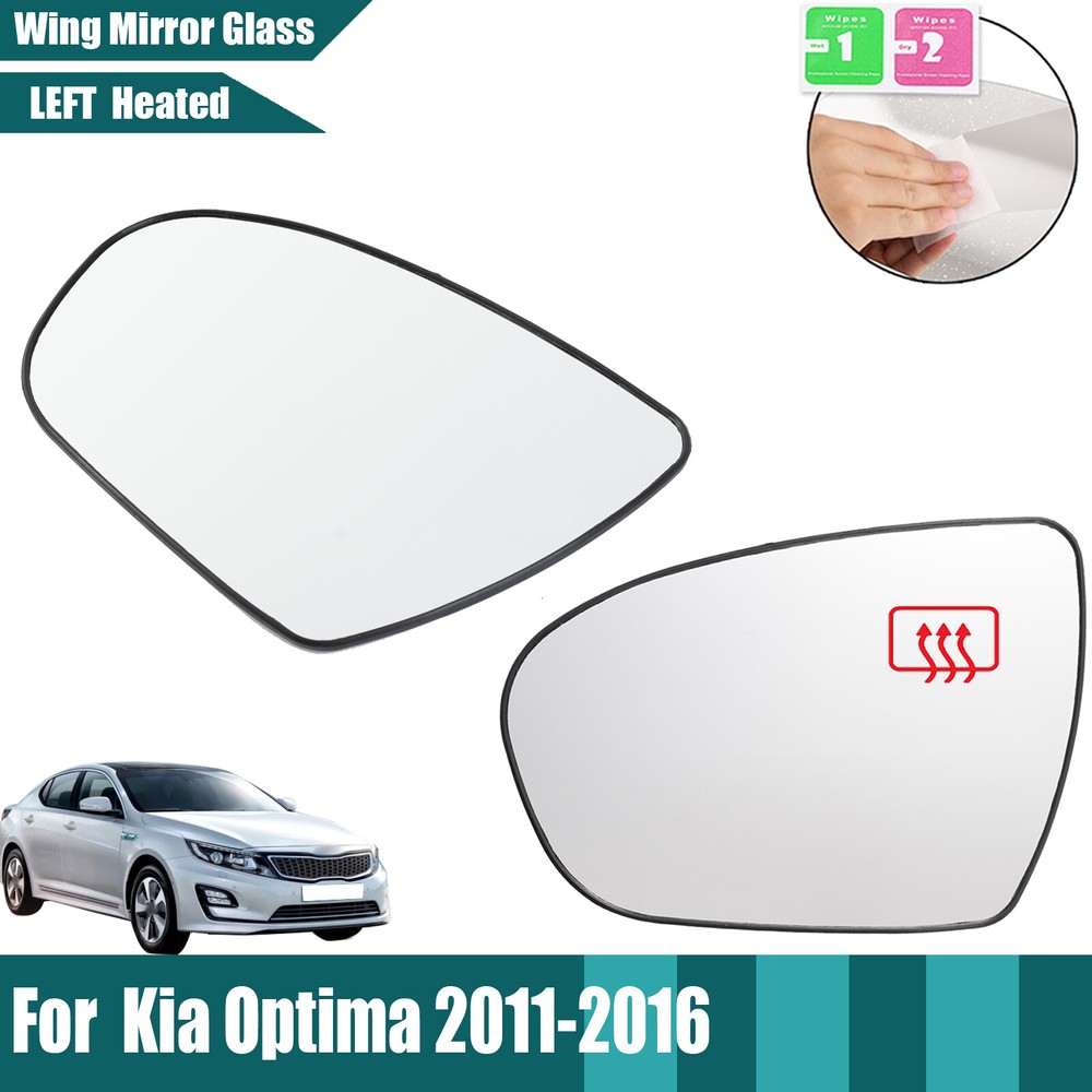 Heated White Mirror Glass for 2011-2016 Kia Optima Left Driver Side