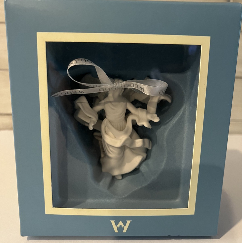 Wedgwood White Jasperware Angel Holiday Ornament in Original Box