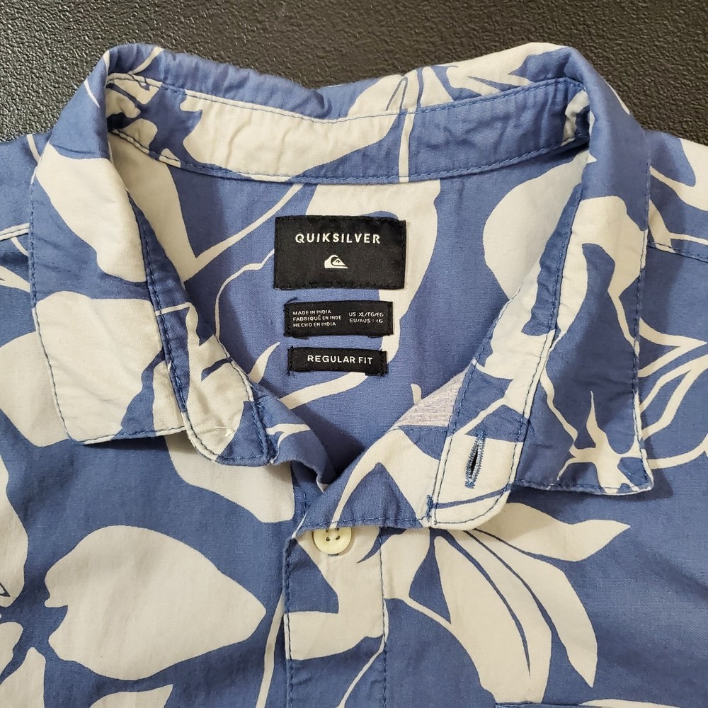 Quicksilver Hawaiian Button Up Short Sleeve Shirt Mens/Boys Size XL Boys