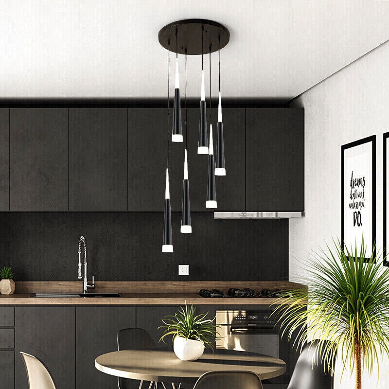 Stair Pendant Light LED Bar Lamp Home Chandelier Lighting Black Ceiling Lights