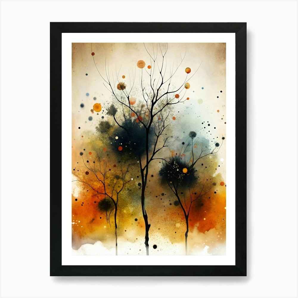 Framed Trees In The Sky Art Print Canvas Wall Poster Picture