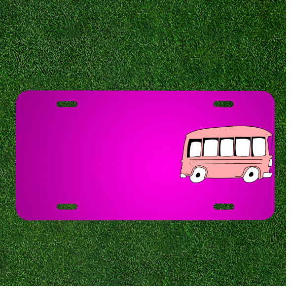 Design Your Pink Bus License Plate – Add Names for a Custom Personalized Look