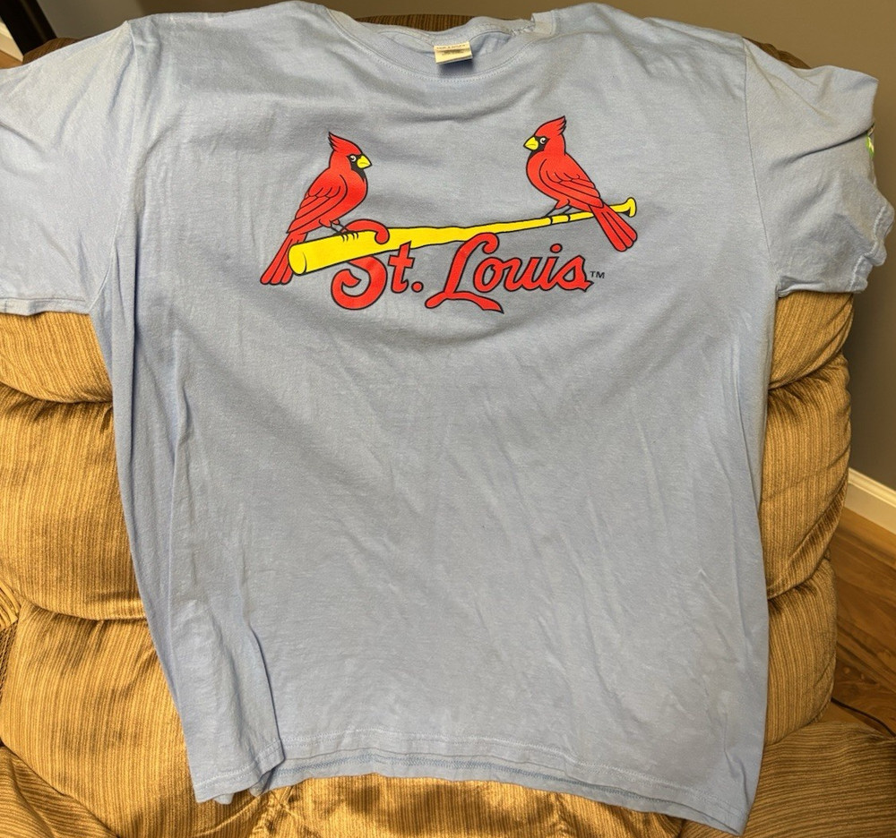 Gildan Softstyle Ring Spun St. Louis Cardinals Graphic Tee Blue Men’s XL