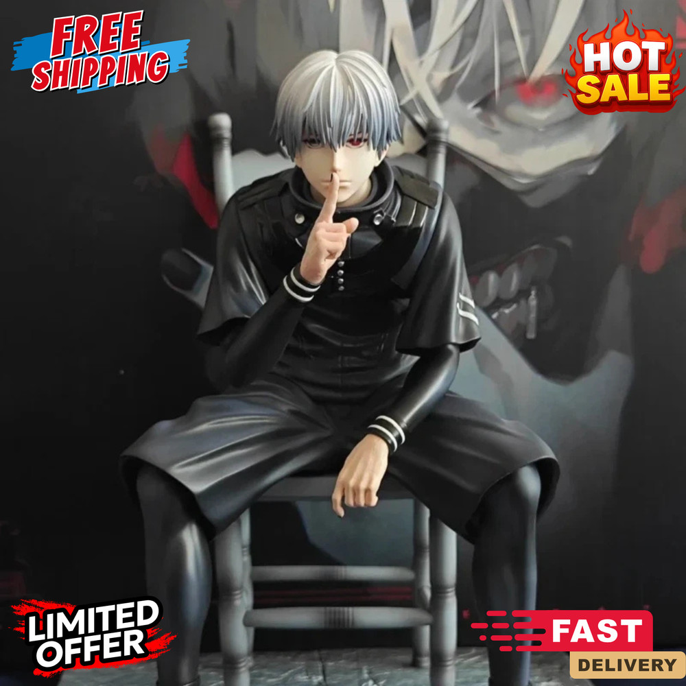 20Cm Ken Kaneki Sitting Figure Tokyo Ghoul GK Replaceable Double Head Double Arm