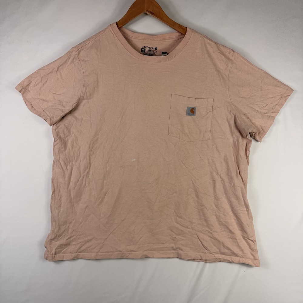 Carhartt Pocket T-Shirt Pink Short Sleeve Loose Fit Womens XXL K87-W 100% Cotton
