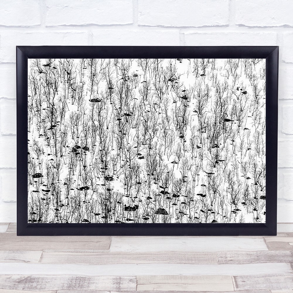 Snowy Winter Tree Abstract Art Print Wall Decor-image