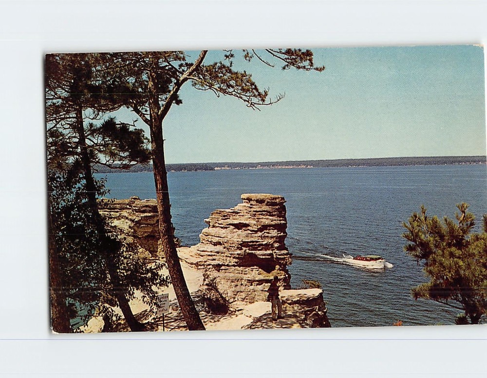 Postcard Pictured Rock National Lakeshore Park Munising to Grand Marais Michigan