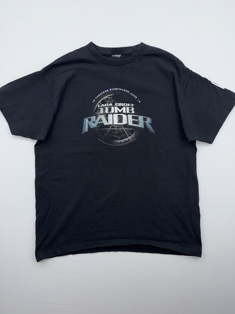 Vintage Y2K Tomb Raider Lara Croft Movie Promo T-Shirt Size Medium Retro Unique