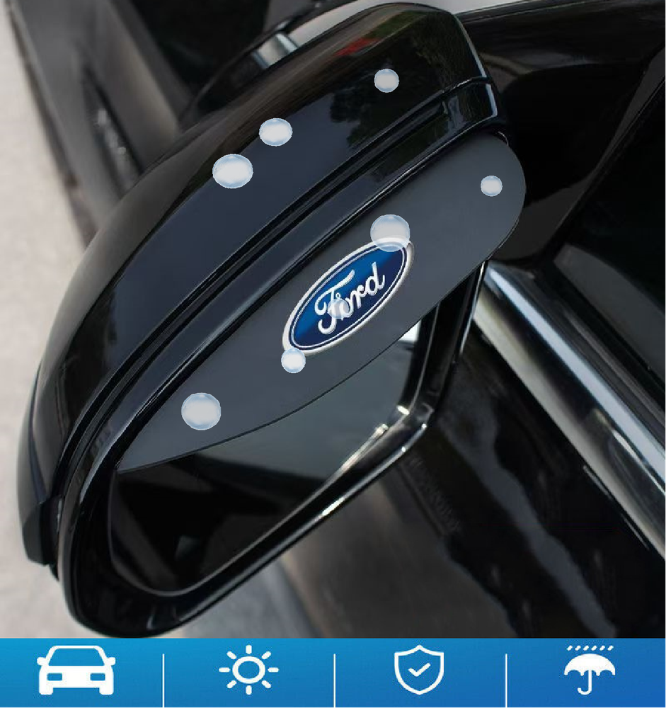 2X Rear View Mirror Rain Board Eyebrow Sun Visor for Ford Car Accessories