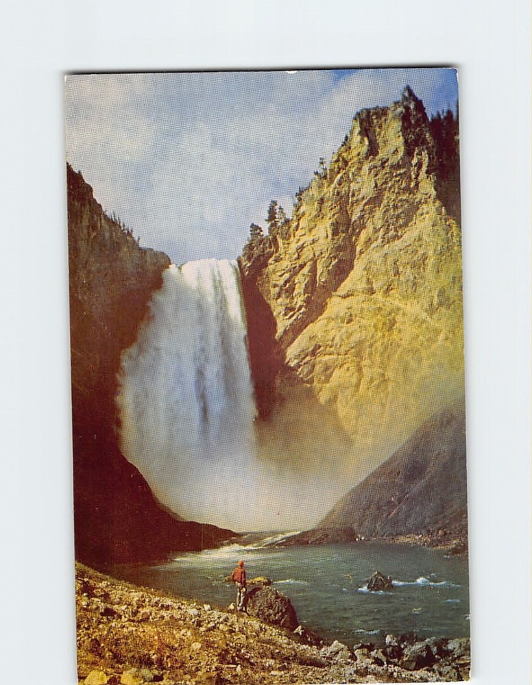 Postcard Lower Falls Yellowstone River USA