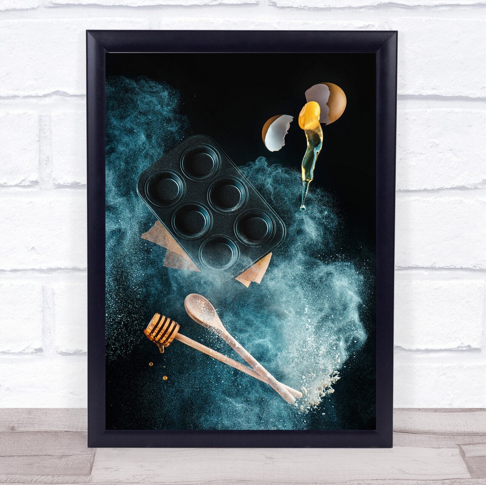 Kitchen Mess Honey Muffins Wall Art Print