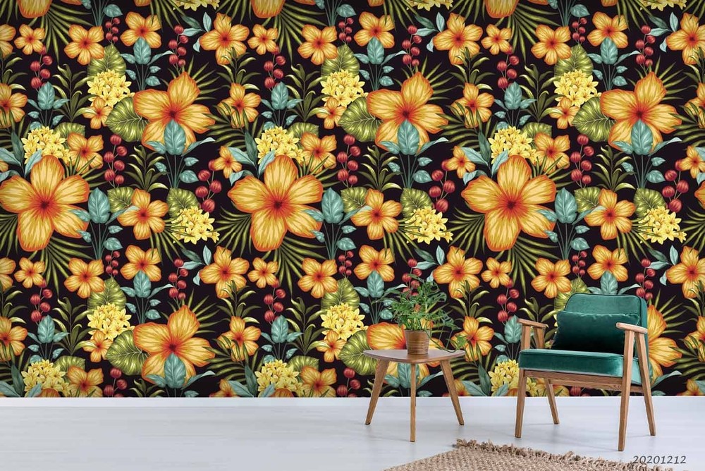 3D Flower Plantation Pattern Wall Murals Wallpaper Murals Wall Sticker