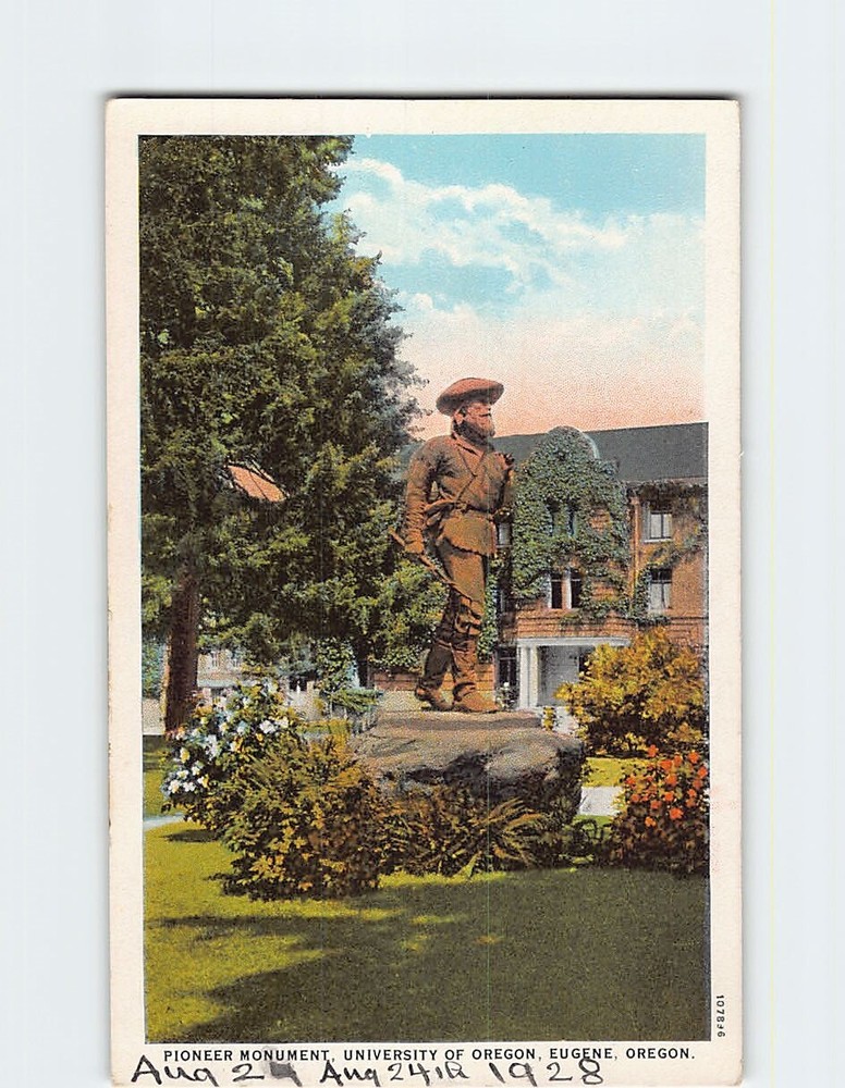 Postcard Pioneer Monument University Of Oregon Eugene Oregon USA