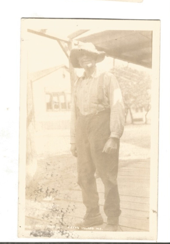 Rppc Peaks Island  Maine Real Photo Postcard Captain Randall ?  Ship Schooner Rp