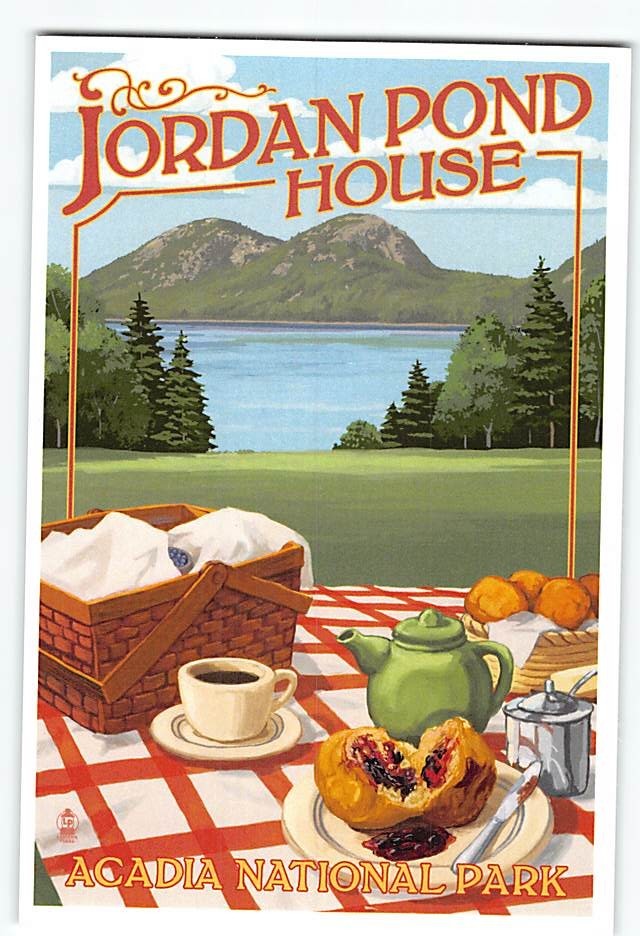 Postcard Jordan Pond House Acadia National Park Maine USA-image