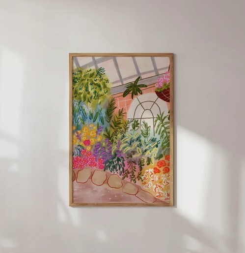 Botanical Garden Painting | Colorful Wall Art | Floral Art Print | Printable