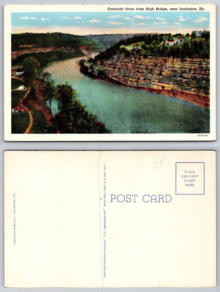 Kentucky River High Bridge Lexington KY Vintage Postcard Curteich