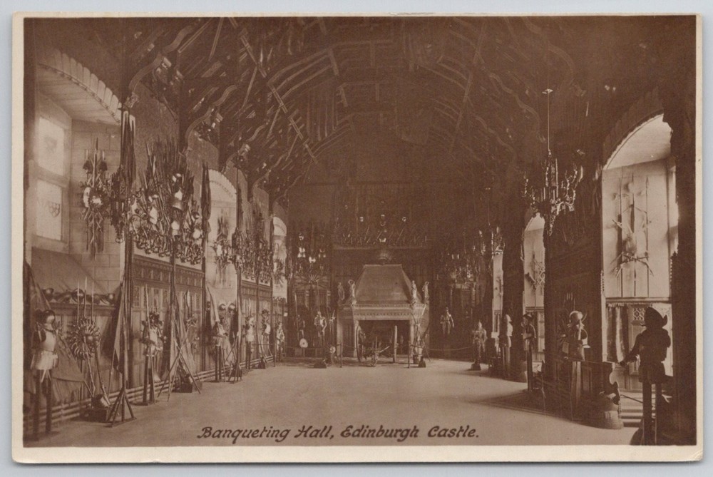 Edinburgh Castle Banqueting Hall Photo Postcard Scotland