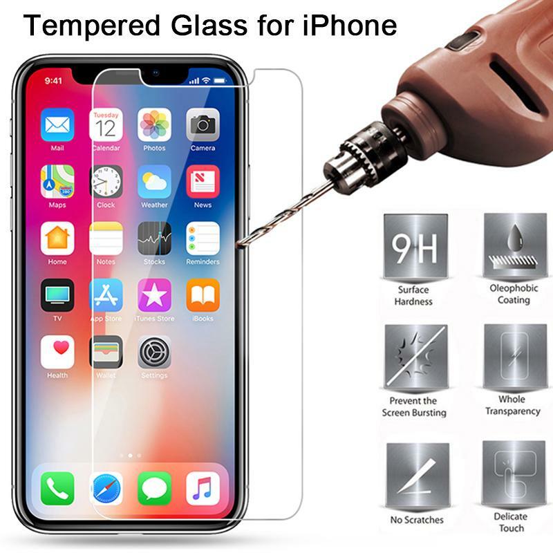 For iPhone 14 13 12 11 Pro 7 XR SE Case Friendly Tempered Glass Screen Protector