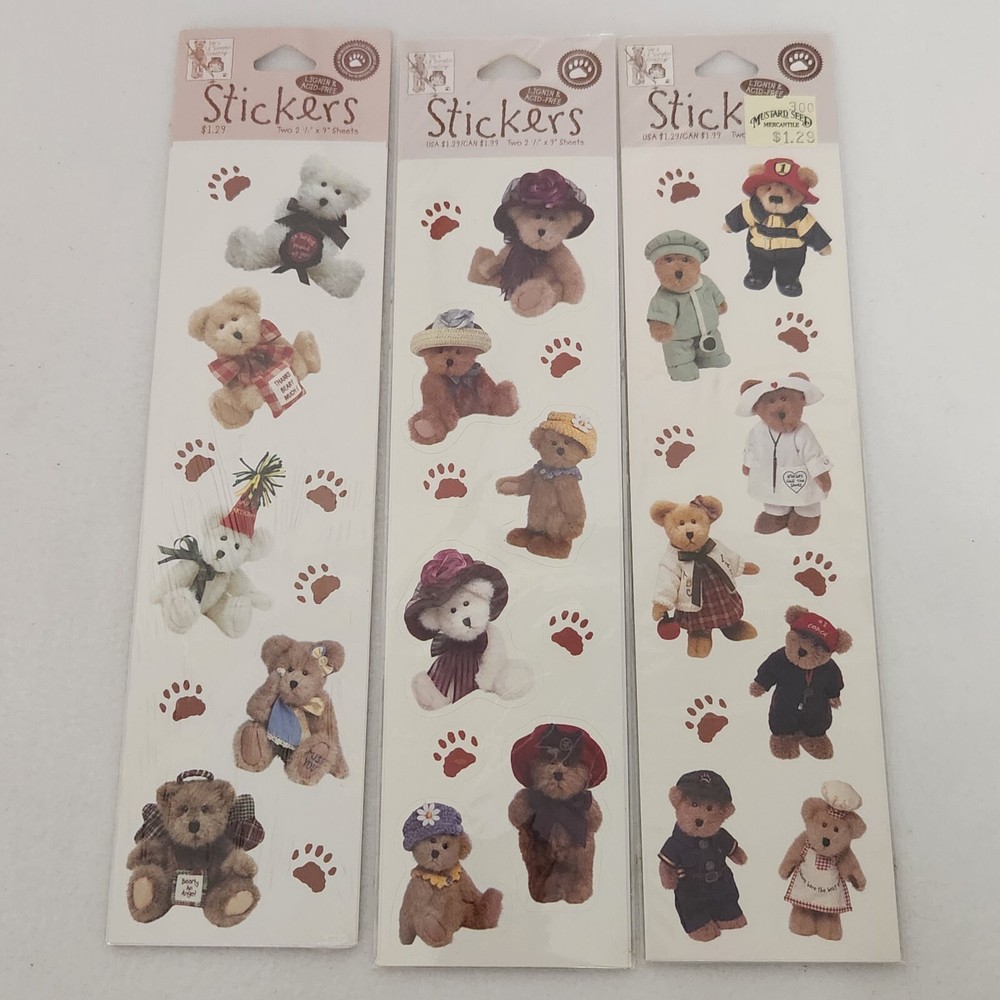 Vintage Boyd's Bear Lil' Sumptin Lignin Acid Free Stickers Fabulous Hats SEALED