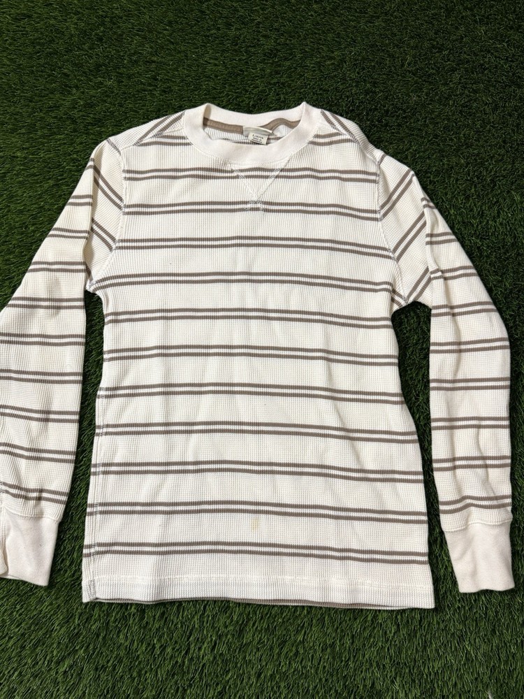 Cherokee Thermal Shirt Kids L 12/14 Striped Waffle Knit Long Sleeve