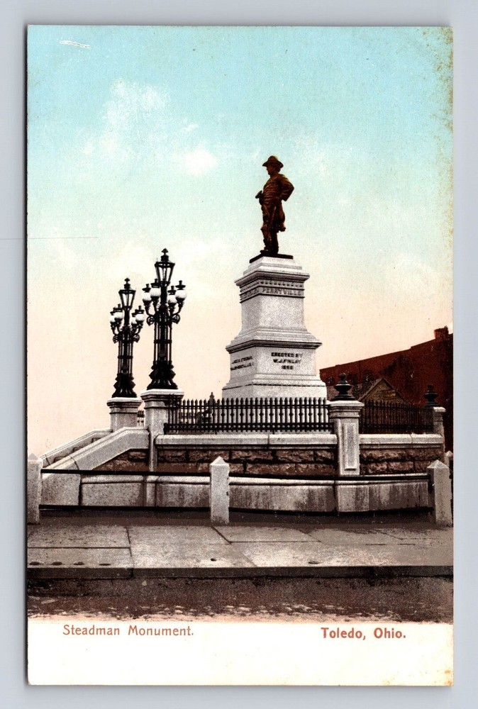 Toledo OH-Ohio, Steadman Monument, Antique, Vintage Souvenir Postcard