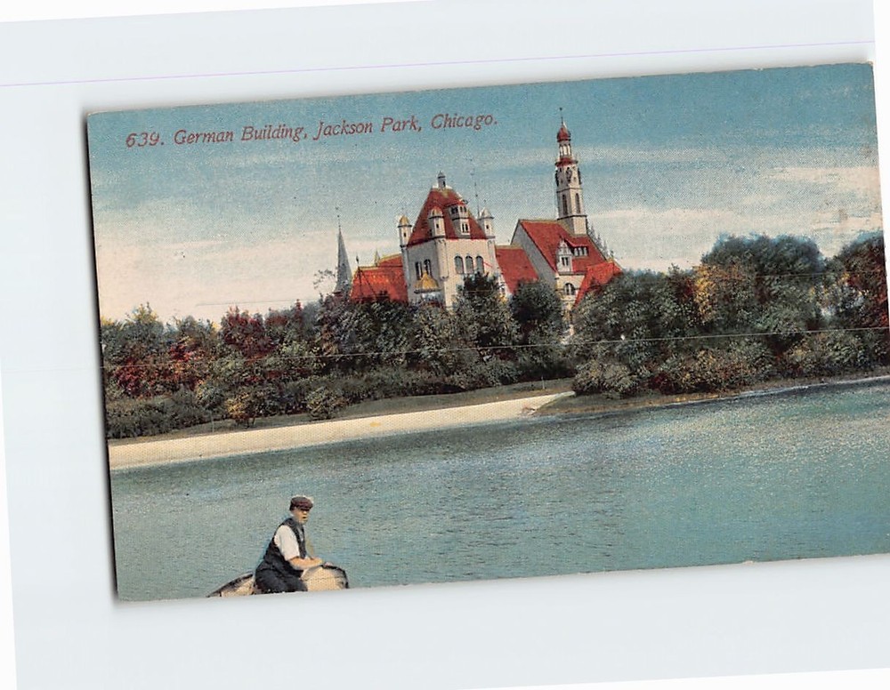Postcard German Building Jackson Park Chicago Illinois USA