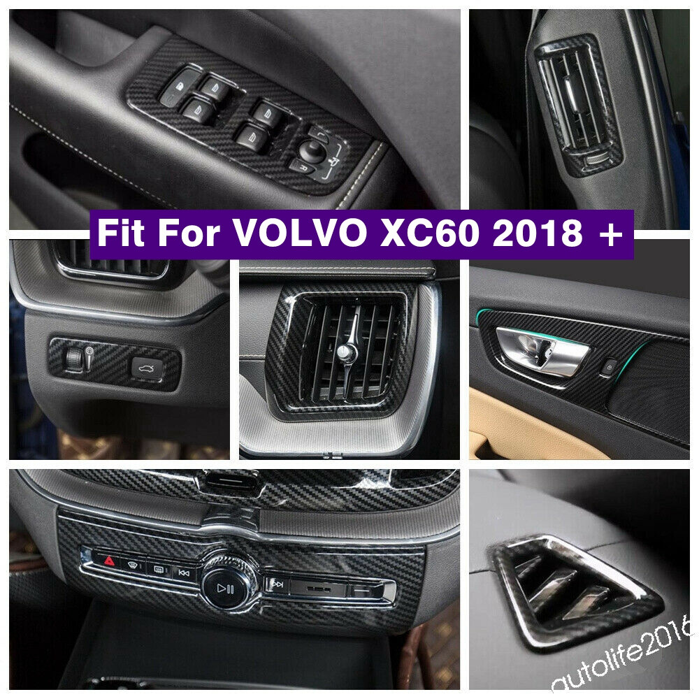 ABS Carbon Fiber AC Panel Cover Trim for Volvo XC60 2018-2024-image