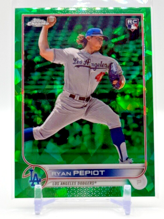 2022 Topps Chrome Sapphire Green /75 Ryan Pepiot RC Dodgers Tampa US109